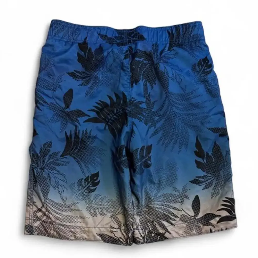 Aeropostale Vintage Y2K Blue Palm Leaf Board Shorts